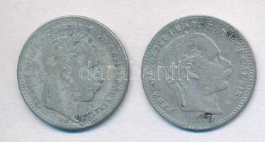 1868KB 20kr Ag "Magyar Királyi Váltó Pénz" + 1870GYF 20kr Ag "Váltó Pénz" T:3 k