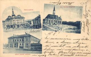 Kolozsvár, Cluj; Babos Palota, Szent Mihály templom, Süket némák intézete / palace, church, deaf-mute institute