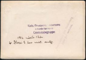 1916 báró Hazai Samu (1851-1942) honvédelmi miniszter katonai szemléje, a hátoldalán feliratozva, pe...