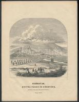 cca 1853 Nyitra Város és környéke. Fametszet. Nyulassy Lajos rajza után metszette Riedel. Nyomt Emich. / Wood engraving 20,5 x27 cm