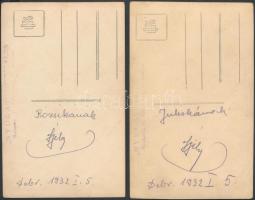 1932 M. Kir. folyamőr laktanya fotói, 2 db, 9x14 cm./
1932 Two photos of the hungarian royal river ...