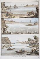 1793 9 db halászat témájú, kézzel színezett rézmetszet Diderot Enciklopédiájának első kiadásából. / ...