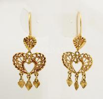 14 K arany fülbevaló pár / 14 C set of gold earrings 3,1 g