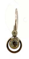 Ezüst fülbevaló régi csiszolású brillel. Egy darab. / Silver earring with vintage diamond 1 piece 0,8 g