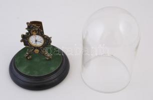 XX. századi zappler óra búra alatt, felhúzókulccsal, hibátlanul működő szerkezettel / 20th century z...