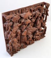 XX. század: Áldozati ünnep. Látványos, nagy méretű távol keleti fa faragás. Mozgalmas, sok alakos ké...