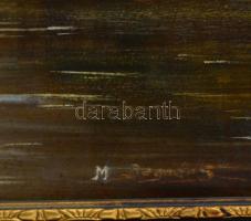 Bognár Sándor (?-?): Németalföldi táj. Olaj, falemez, jelzett, keretben, 30×40 cm