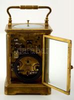 XIX: sz. ébresztős utazóóra, negyedütős szerkezettel, váltóval, eredeti kulccsal, hibátlan, működő á...