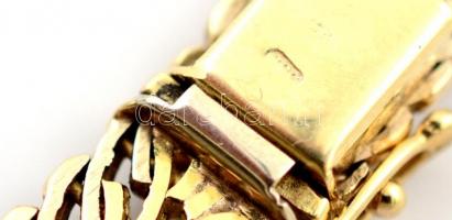 Levélmintás arany nyaklánc. 14K arany. Jelzett. 49,3g. / Large 14 C gold necklace with leaf-pattern ...