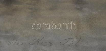 Vitéz Kiss Pál (?-?): Téli folyópart.Pasztell, papír, jelzett, 42×42 cm