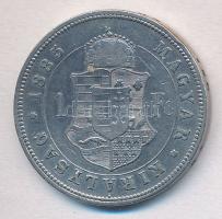 1885KB 1Ft Ag "Ferenc József / Barokk címer" T:2-
Adamo M15