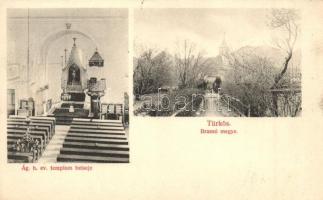 Türkös, Turches (Négyfalu); Ágostoni hitvallású evangélikus templom, belső / church interior