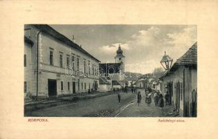 Korpona, Krupina; Széchenyi utca, Városi Szálloda és étterem; W. L. Bp. 4776. / street, hotel