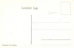 Alsómihályi, Michalany; Fő utca templommal, Girzsik uradalmi kastély. Friedmann Mór kiadása / main s...