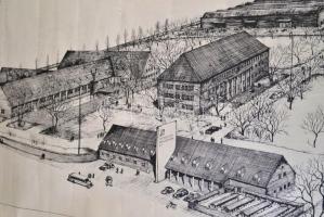 1940 Lehoczky György (1901-1978): Mátyásföldi Repülőgépgyár Rt. látványterve, nyomat, papír, jelzett...