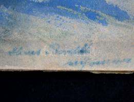 Bordt jelzéssel: Hadihajók ütközete, vegyes technika, papír-karton, 23x34 cm