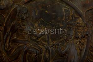 cca 1907 Kallós Ede (1866-1950): II. Rákóczi Ferenc fali plakett. Bronzirozott vas. Jelzett. 33,5 x ...