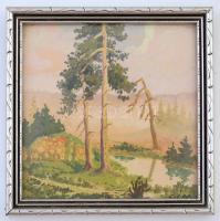 C.I.M. jelzéssel: Kiszáradt fák. Akvarell, papír, 12×12 cm