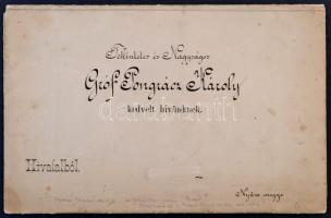 1878 Országgyűlési meghívó. Ferenc József király és Tisza Kálmán miniszterelnök által saját kezűleg ...