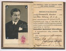 1938 Bp., A Gazdák Biztosító Szövetkezete által kibocsátott fényképes üzletközvetítői igazolvány