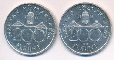 1993. 200Ft Ag "MNB" (2x) T:2