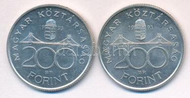 1993. 200Ft Ag "MNB" (2x) T:2