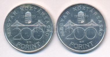 1993. 200Ft Ag "MNB" (2x) T:2