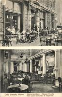 Fiume, Nagy Kávéház az Andrássy téren, belső / Cafe Grande, Piazza Andrássy / cafe interior, Model building of the municipal savings house