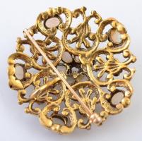 Arany bross 15 db opál kővel. 14 K arany, jelzett. br: 13,5 g / 14 C gold broche with 15 opal gems  ...