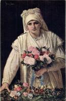 53 db RÉGI motívumlap; hölgyek, vegyes minőség / 53 pre-1945 motive cards, lady, mixed quality