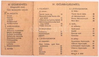 cca 1938-1945 Katonai jelkulcs repülőkhöz, időjárásjelentéshez