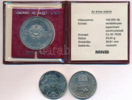 1982. 100Ft Cu-Ni "Labdarúgó Világbajnokság 1982" eredeti MNB tokban tanúsítvánnyal + 1986...