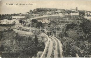 Trieste, La Ferrovia per Opcina / the railroad to Opicina, train (kopott sariok / worn corner)