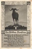 4 db RÉGI horoszkópos művészlap / 4 pre-1945 horoscope motive cards