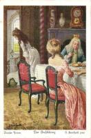 5 db RÉGI Békakirályos Grimm testvérek művészlap / 5 pre-1945 Grimm Brothers art postcard, The Frog ...