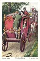 5 db RÉGI Békakirályos Grimm testvérek művészlap / 5 pre-1945 Grimm Brothers art postcard, The Frog ...