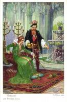 3 db RÉGI Rübezahl művészlap, F. Elsner szignóval / 3 pre-1945 Rübezahl art postcards, F. Elsner sig...