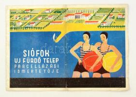 cca 1930-1940 Siófok új fürdőtelep parcellázási ismertetője, parcellázási térképpel