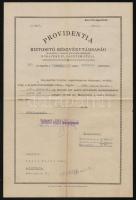 1944 Bp., A Providentia Biztosító Részvénytársaság 2 db függeléke kötvényhez, borítékban