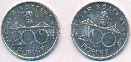 1994. 200Ft Ag "Deák" (2x) T:2 karc
Adamo F13.1