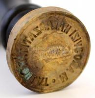 cca 1900 Maros-vízi Halászati Társulat réz pecsétnyomója, fa fogóval, m:7 cm /

cca 1900 Copper ty...