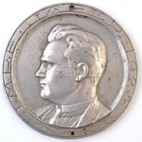 1925. "Imre Tábor 1925" fém plakett (173mm) T:2 ly.