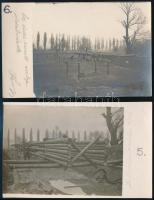 cca 1900 Postaműszaki hálozatépítés, 3 db fotólap, Kerny István (1879-1963), aláírt, feliratozott, 1...