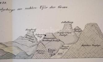 cca 1858 Magyarországi hegységek geológiai ábrázolása. Durchschnitte von Ungarn, Keresztszelvények n...