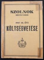 1947/48 Szolnok megyei város költségvetése