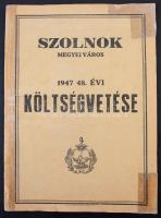 1947/48 Szolnok megyei város költségvetése