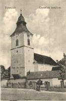 Torockó, Rimetea; Unitárius templom &quot;Egy az Isten&quot; felirattal / church