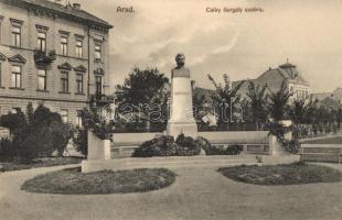 Arad, Kossuth park, Csiky Gergely szobor, Bloch H. kiadása / park, statue