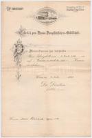 Ausztria / Bécs 1901. "Első Szabad Császári és Királyi Dunai Gőzhajózási Társaság" névre szóló értesítője az éves járadék 200.000K-ra emeléséről T:III szakadás / Austria / Wien 1901. "Erste Kaiserliche Königliche Privatisirte Donau-Dampfschiffahrts-Gesellschaft" notification about the raising of the annual allowance to 200.000 Korona C:F tear
