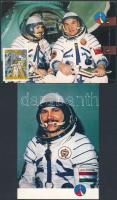 4 db MODERN magyar űrhajós lap (egy CM) / 4 modern Hungarian astronauts postcards (one Carte Maximum...